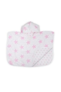 Муслиновое полотенце-пончо 45х60 см Little star pink