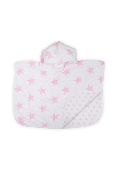 муслиновое полотенце-пончо 45х60 см little star pink jollein