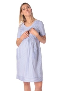 платье для беременных и кормления темно-голубое euromama фото 2