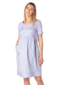 Платье для беременных и кормления темно-голубое