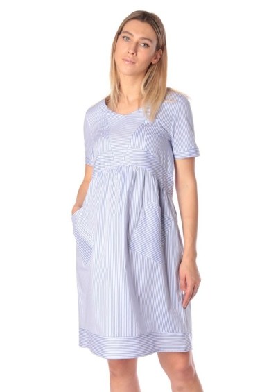 платье для беременных и кормления темно-голубое euromama