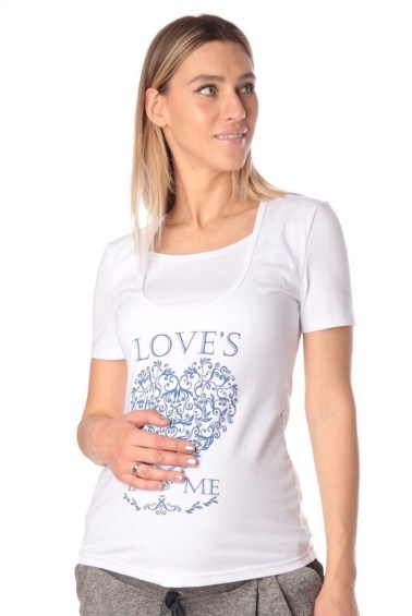футболка для беременных и кормящих белая euromama