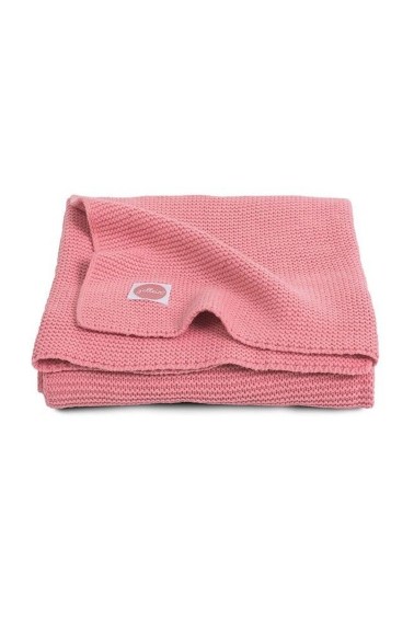 вязаный плед basic knit 100х150 см coral pink jollein