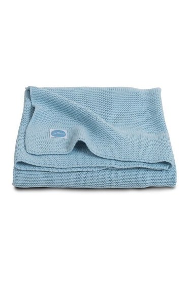 вязаный плед basic knit 75х100 см ice blue jollein
