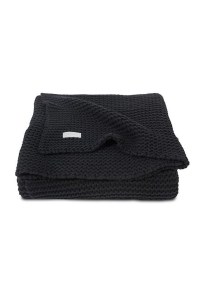 вязаный плед heavy knit 100х150 см black jollein