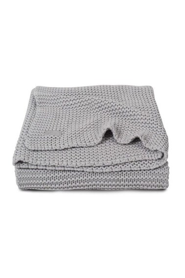 вязаный плед heavy knit 75х100 см light grey jollein