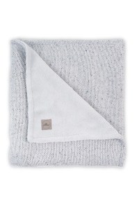 Вязаный плед с мехом Confetti knit 100х150 см Grey