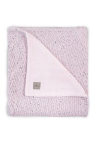 Вязаный плед с мехом Confetti knit 100х150 см Vintage pink