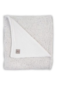Вязаный плед с мехом Confetti knit 100х150 см Natural