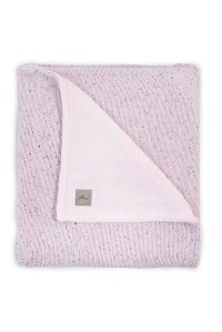 Вязаный плед с мехом Confetti knit 75x100 см Vintage pink
