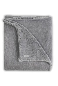 Вязаный плед с мехом Natural knit 100х150 см Grey