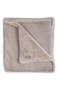 вязаный плед с мехом natural knit 100х150 см sand jollein фото 3