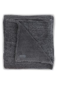 Вязаный плед с мехом Natural knit 75х100 см Anthracite