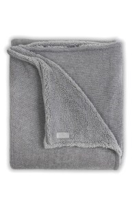 вязаный плед с мехом natural knit 75х100 см grey jollein