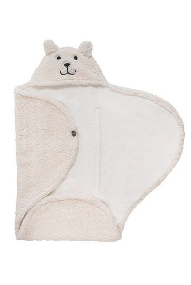 меховое одеяло-конверт teddy bear off-white jollein