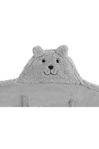 меховое одеяло-конверт teddy bear light grey jollein фото 3