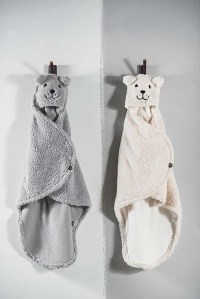 меховое одеяло-конверт teddy bear light grey jollein фото 2