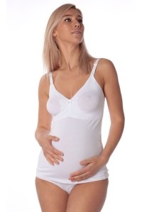 Майка для беременных и кормления белая