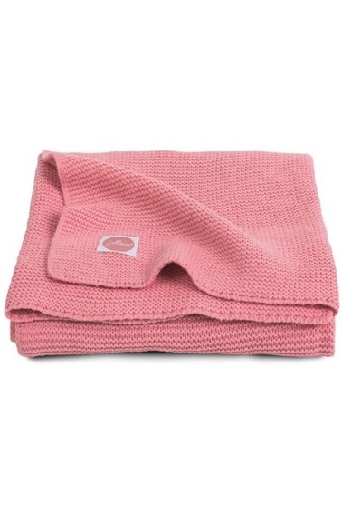 вязаный плед basic knit 75х100 см coral pink jollein