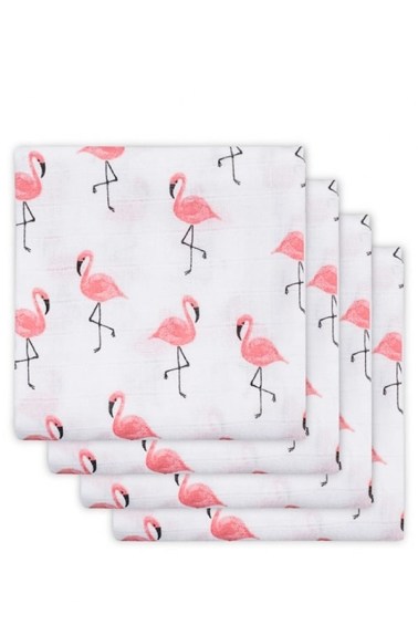 комплект муслиновых пеленок 70х70 см, 4 шт flamingo jollein