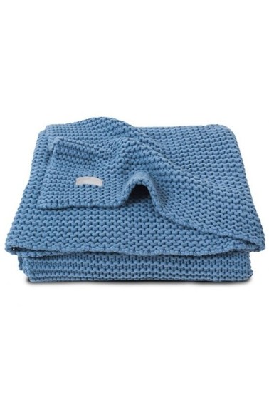 вязаный плед heavy knit 75х100 см blue jollein