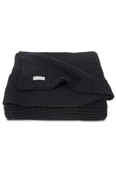 вязаный плед heavy knit 75х100 см black jollein