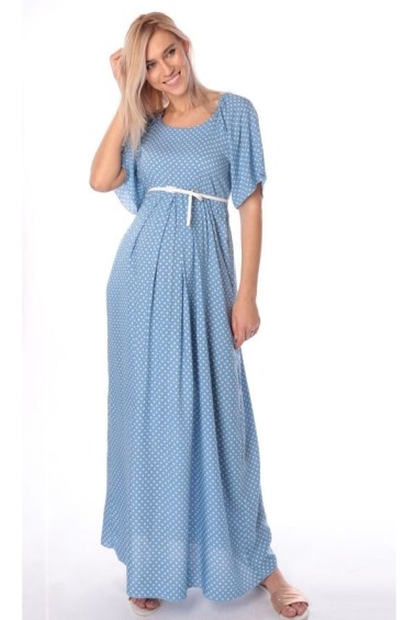 платье для беременных штапель голубое euromama