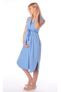 платье для беременных и кормления темно-голубое euromama фото 4