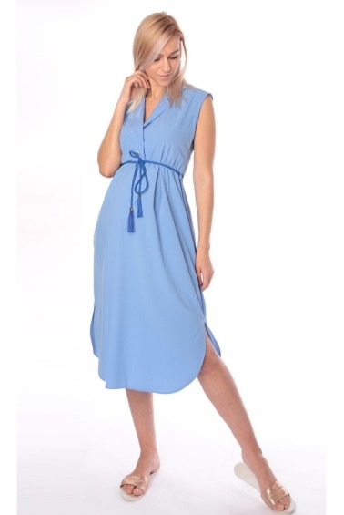 платье для беременных и кормления темно-голубое euromama