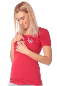футболка для беременных и кормящих chokolate красная euromama фото 2