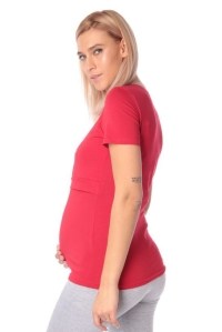 футболка для беременных и кормящих chokolate красная euromama фото 3