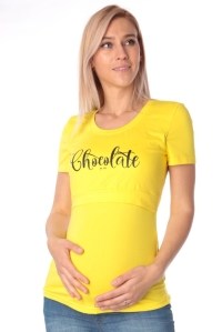 футболка для беременных и кормящих chokolate желтая euromama