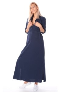 платье для беременных и кормления темно-синее euromama фото 2