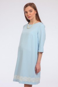 Мамуля Красотуля Платье Хлоя для беременных голубое