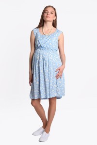 платье эльза для беременных белые цветыголубой мамуля красотуля фото 3