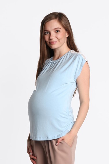 блуза для беременных сандра голубой мамуля красотуля