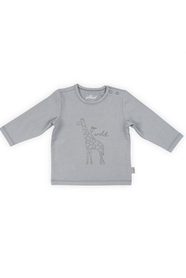 футболка с рукавами для новорожденных safari grey jollein