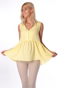 Блузка для беременных шифон желтая
