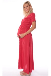 платье для беременных длинное красное euromama фото 3