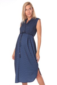 платье для беременных и кормления синее с белым горошком euromama
