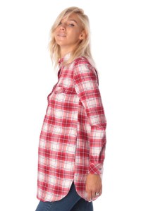 блуза-рубашка для беременных фланель красно-белая euromama фото 2