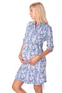 платье-рубашка для беременных голубой euromama