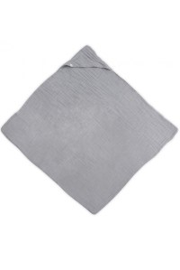 муслиновое полотенце с капюшоном grey 100х100 см jollein