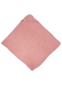 Муслиновое полотенце с капюшоном Coral pink 100х100 см