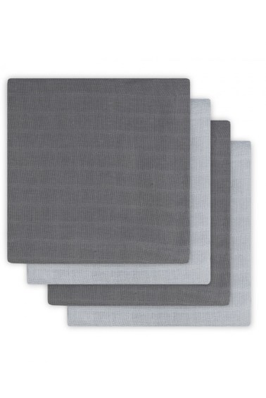 комплект муслиновых пеленок grey 70х70 см, 4 шт jollein