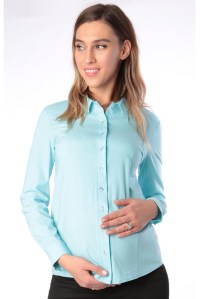 блуза для беременных голубая euromama