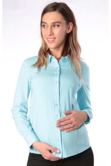 блуза для беременных голубая euromama
