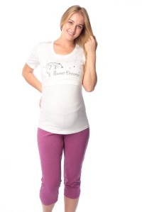 пижама футболка и капри лиловый для беременных и кормящих euromama фото 6
