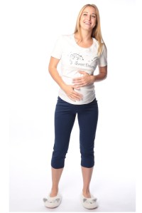 Пижама футболка и капри синий для беременных и кормящих