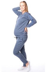 костюм брюки и свитшот полуспорт для беременных телесно-голубой euromama фото 6